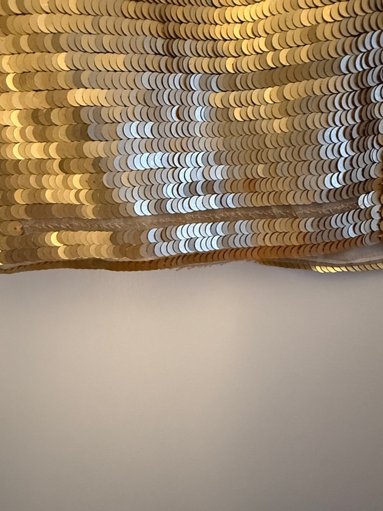 Gianfranco Ferre Cream Pencil Skirt with Gold Sequin Hem - Picture 4 of 6